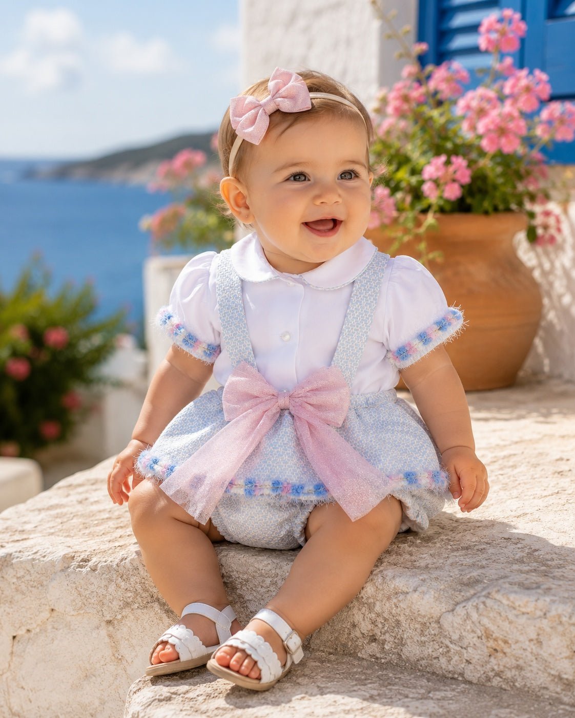 Naxos Baby Girl's Pastel Tweed Blue & Pink Jam Pants & Blouse | SS26