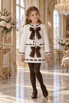Naxos Girls Cream & Chocolate Skirt, Blouse & Jacket Set | AW26