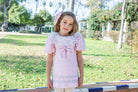 Naxos designer girls dress pink tweed with ruffle collar Spanish children's wear