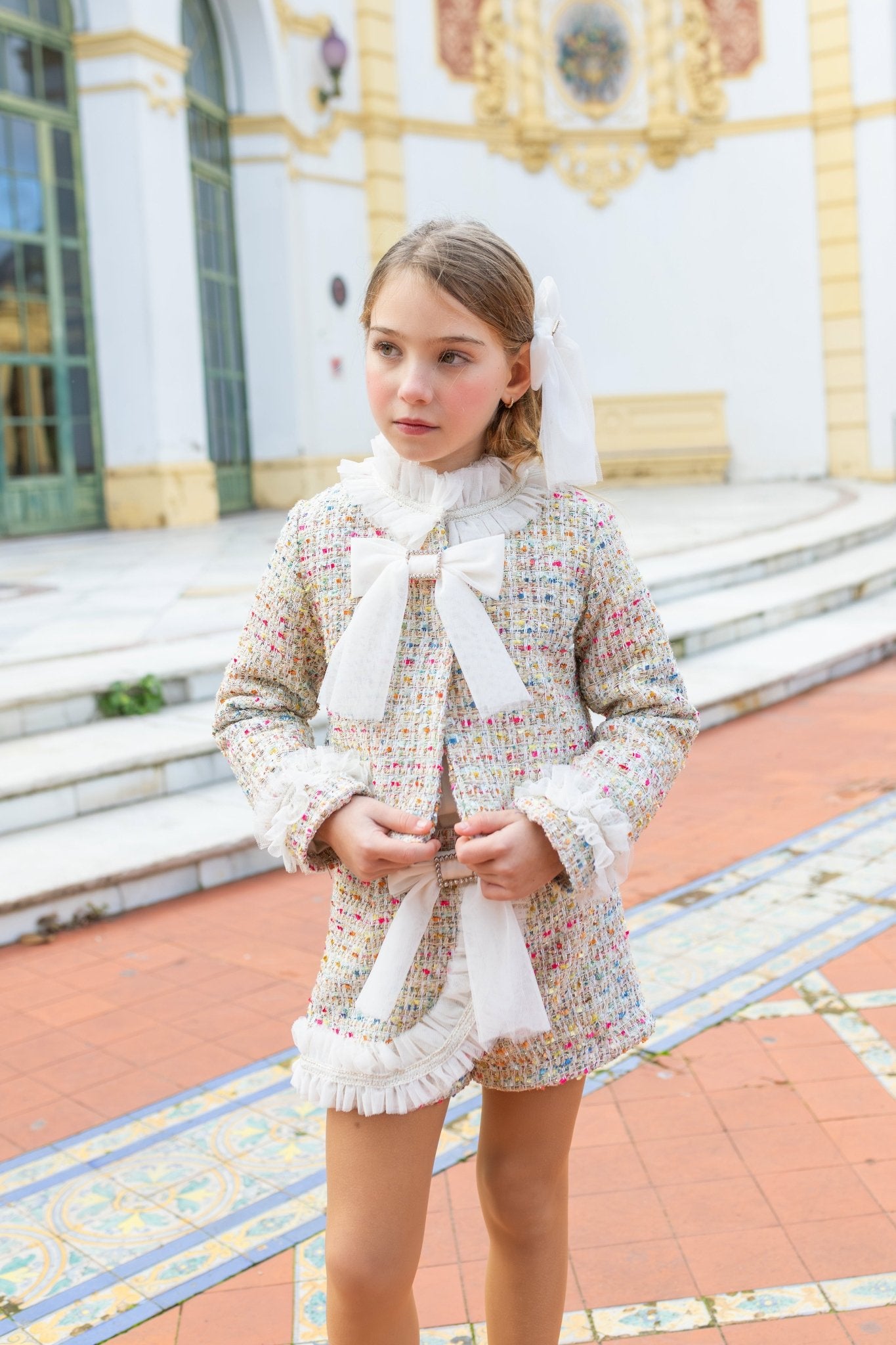 Naxos Multicolour Tweed Skirt, Blouse & Jacket Set | AW26 PRE-ORDER