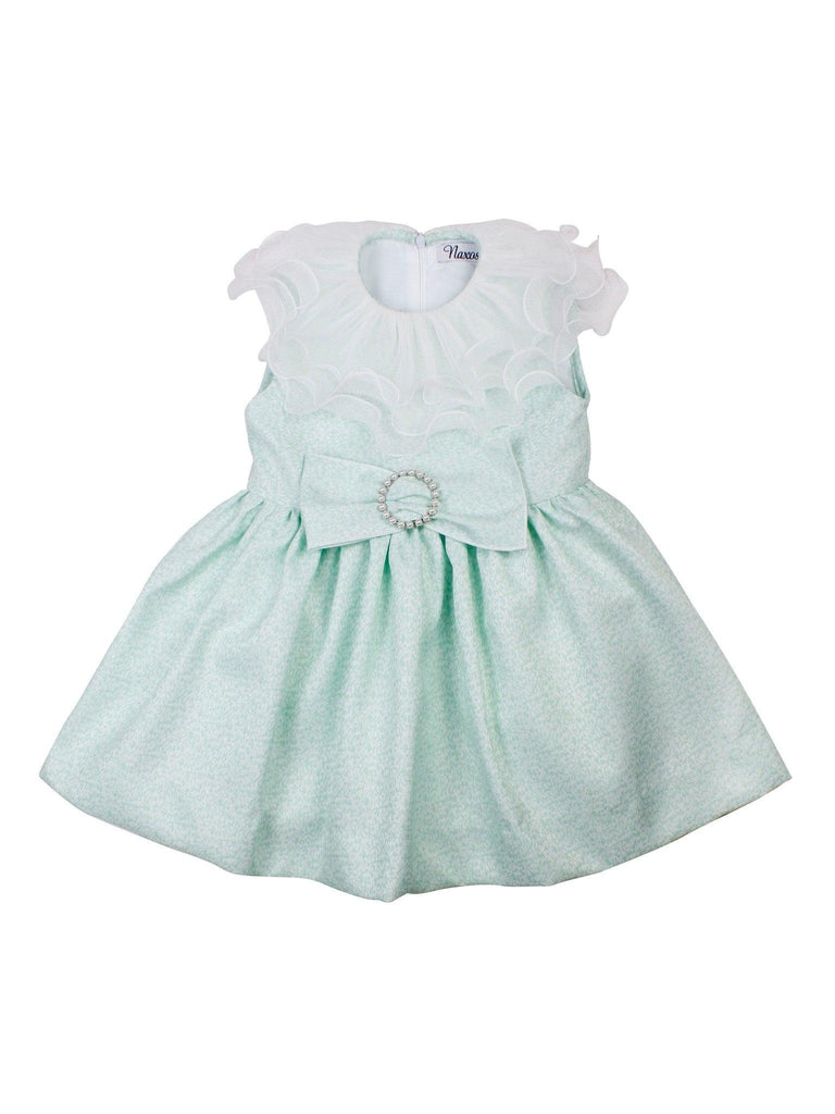 NAXOS SS24 - Girls Green Puffball Dress & Headpiece - Mariposa Children's Boutique