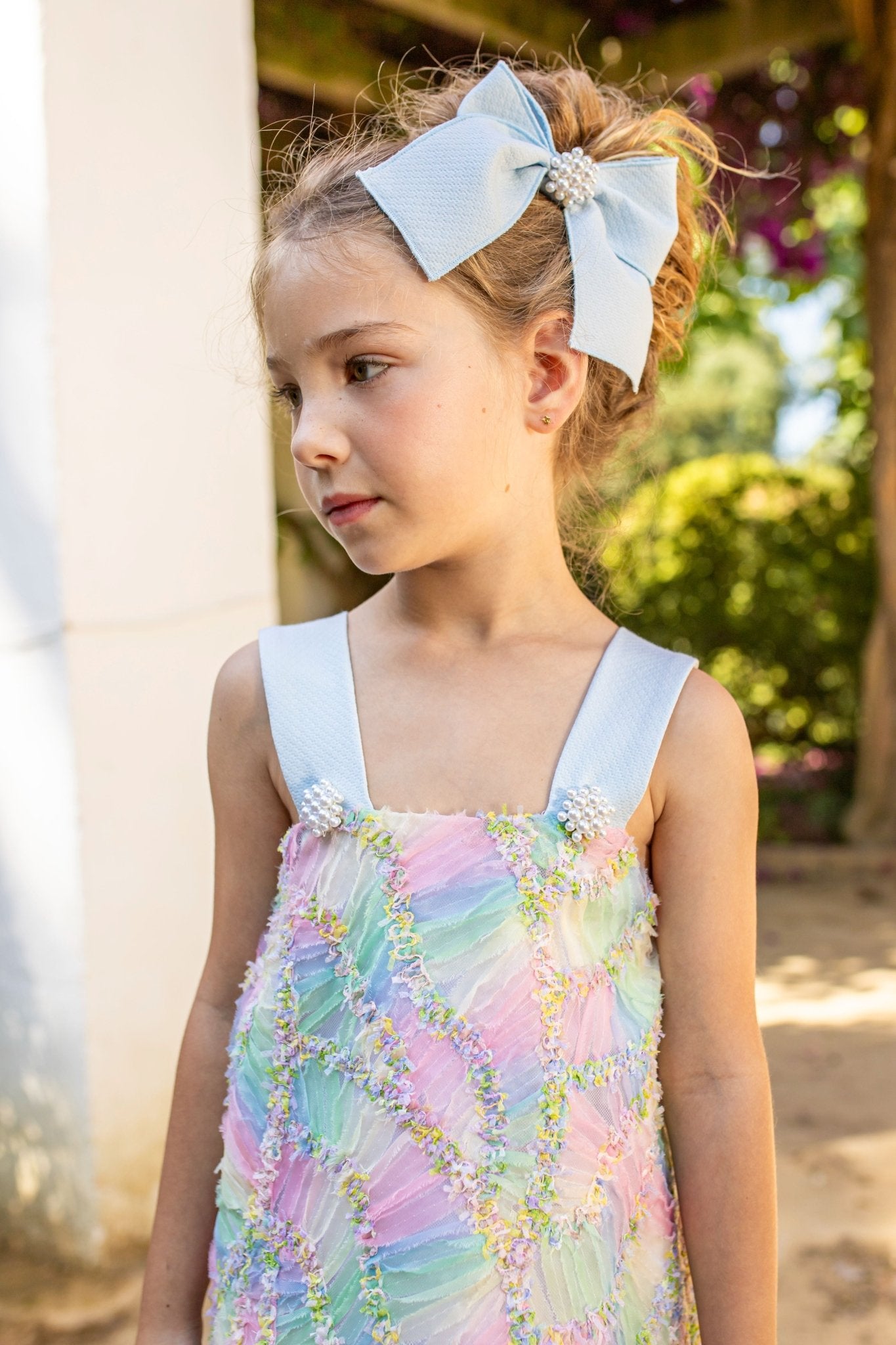 Naxos SS25 - Girl's Multi Coloured Tulle Dress 7537 - Mariposa Children's Boutique
