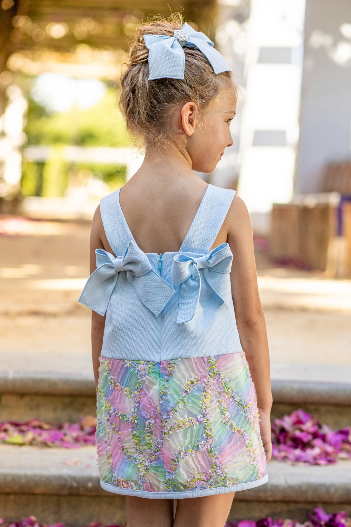 Naxos SS25 - Girl's Multi Coloured Tulle Dress 7537 - Mariposa Children's Boutique