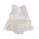Naxos SS26 - Baby Girls White & Gold Embroidered & Tulle Dress & Knickers