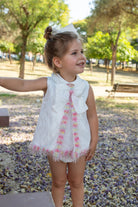 Naxos SS26 - Baby Girls White Jacquard & Multicolour Dress & Knickers