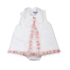 Naxos SS26 - Baby Girls White Jacquard & Multicolour Dress & Knickers