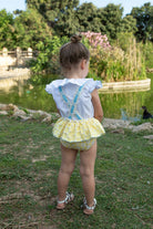 Naxos SS26 - Baby Girls Yellow & Blue Print Jam Pants and Blouse Set