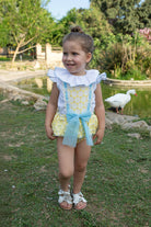 Naxos SS26 - Baby Girls Yellow & Blue Print Jam Pants and Blouse Set