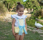 Naxos SS26 - Baby Girls Yellow & Blue Print Jam Pants and Blouse Set