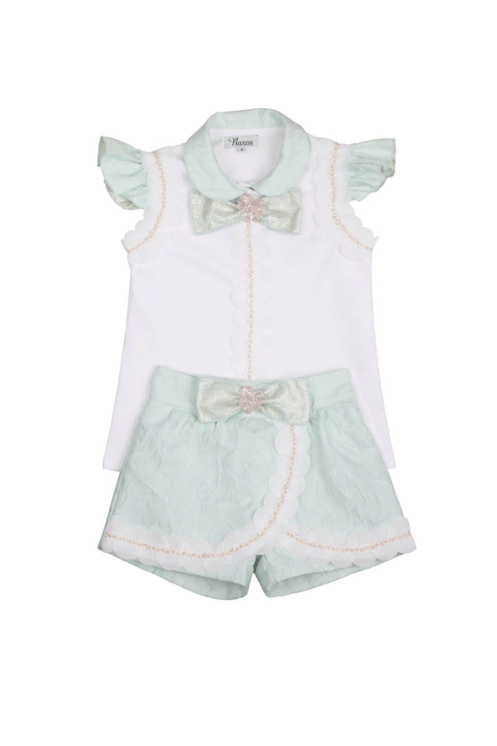 Naxos SS26 - Girls Mint Skirt and Blouse Set