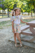 Naxos SS26 - Girls Multicoloured Floral Skirt & Blouse Set