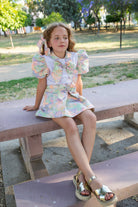 Naxos SS26 - Girls Multicoloured Floral Skirt & Blouse Set
