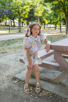 Naxos SS26 - Girls Multicoloured Floral Skirt & Blouse Set