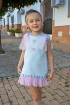 Naxos SS26 - Girls Pastel Tweed & Pink Tulle Dress