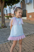Naxos SS26 - Girls Pastel Tweed & Pink Tulle Dress