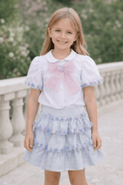 Naxos SS26 - Girls Pastel Tweed Skirt and Blouse Set