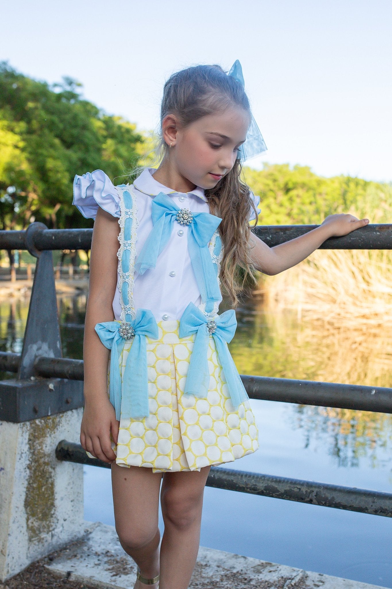 Naxos SS26 - Girls Tulle Blue Headpiece