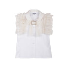 Naxos SS26 - Girls White and Gold Embroidered Skirt and Blouse Set