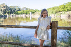 Naxos SS26 - Girls White and Gold Embroidered Skirt and Blouse Set