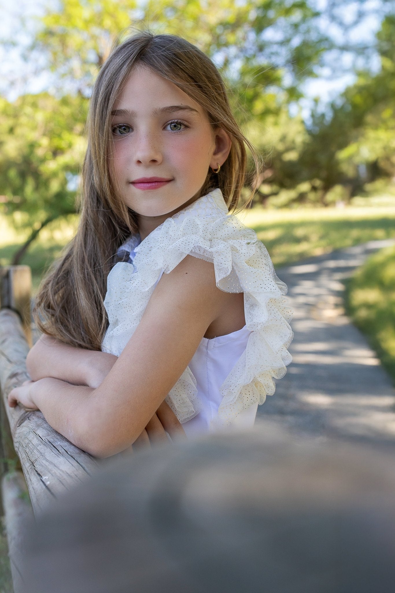 Naxos SS26 - Girls White and Gold Embroidered Skirt and Blouse Set
