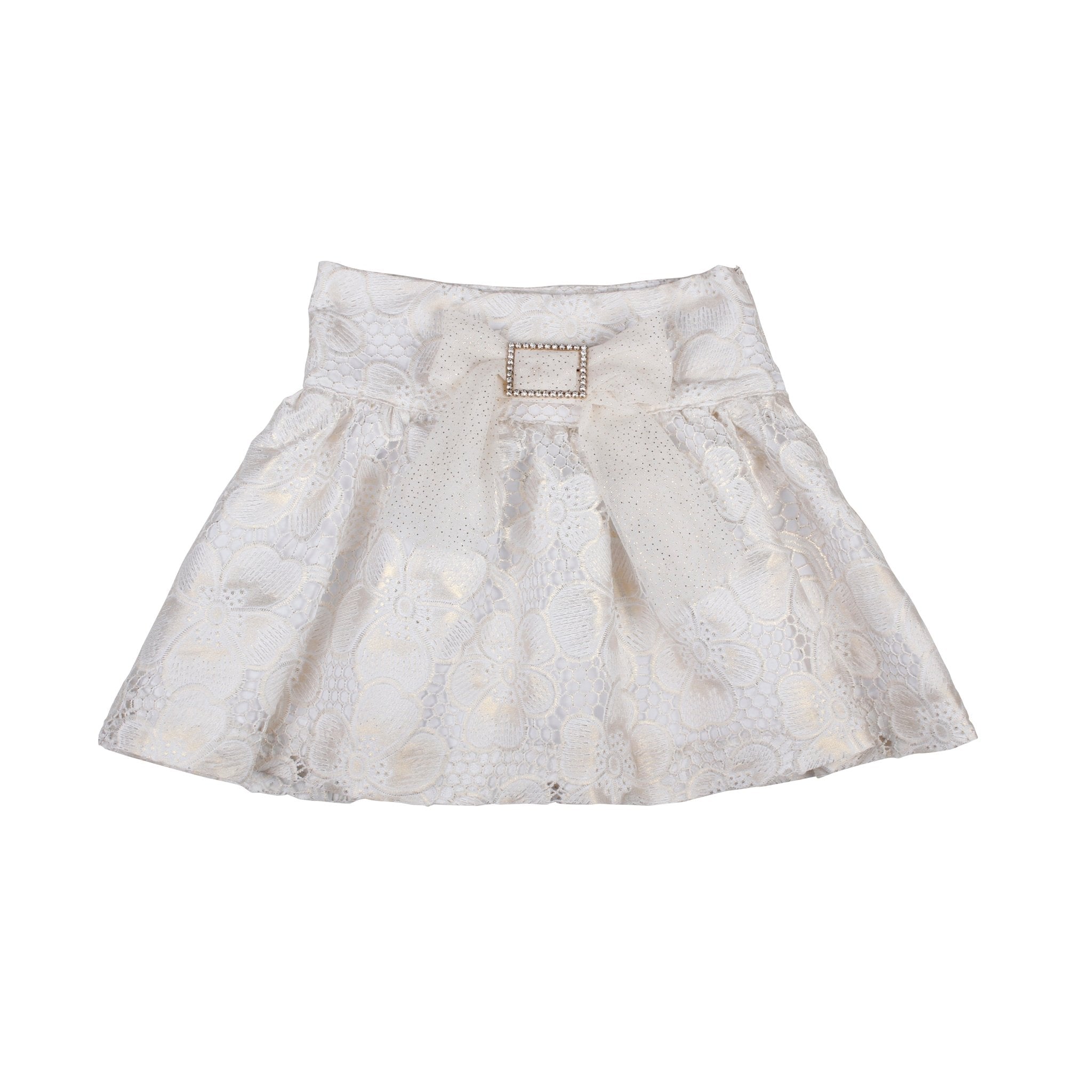 Naxos SS26 - Girls White and Gold Embroidered Skirt and Blouse Set