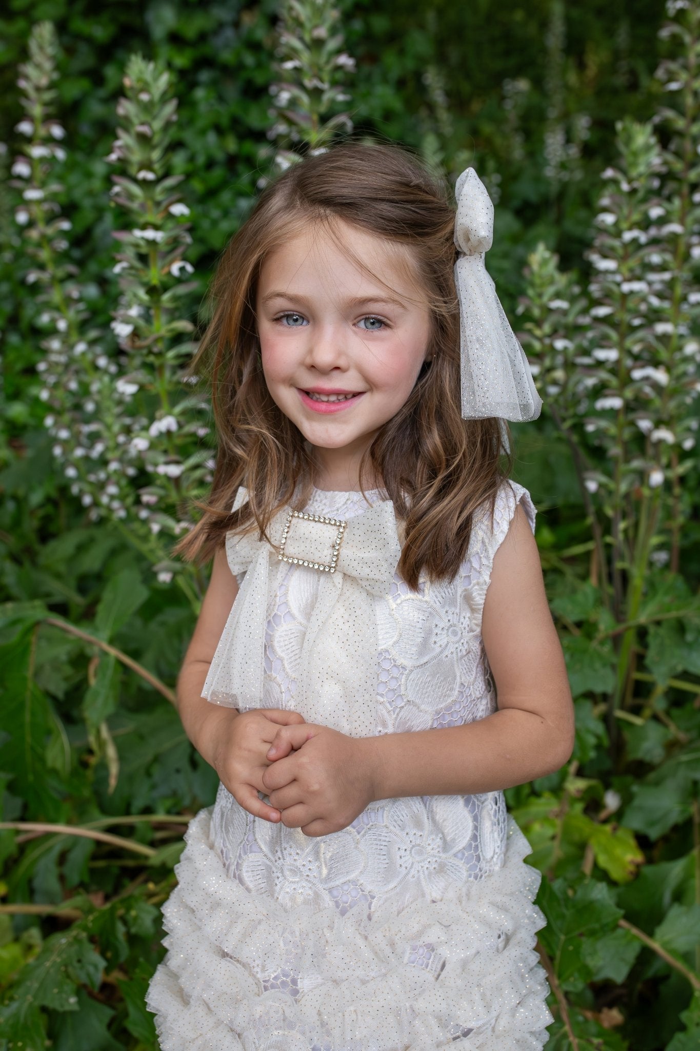 Naxos SS26 - Girls White & Gold Embroidered Dress