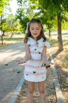 Naxos SS26 - Girls White Jacquard and Multicolour Dress