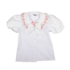 Naxos SS26 - Girls White Jacquard & Multicolour Skirt and Blouse Set