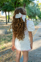 Naxos SS26 - Girls White Jacquard & Multicolour Skirt and Blouse Set