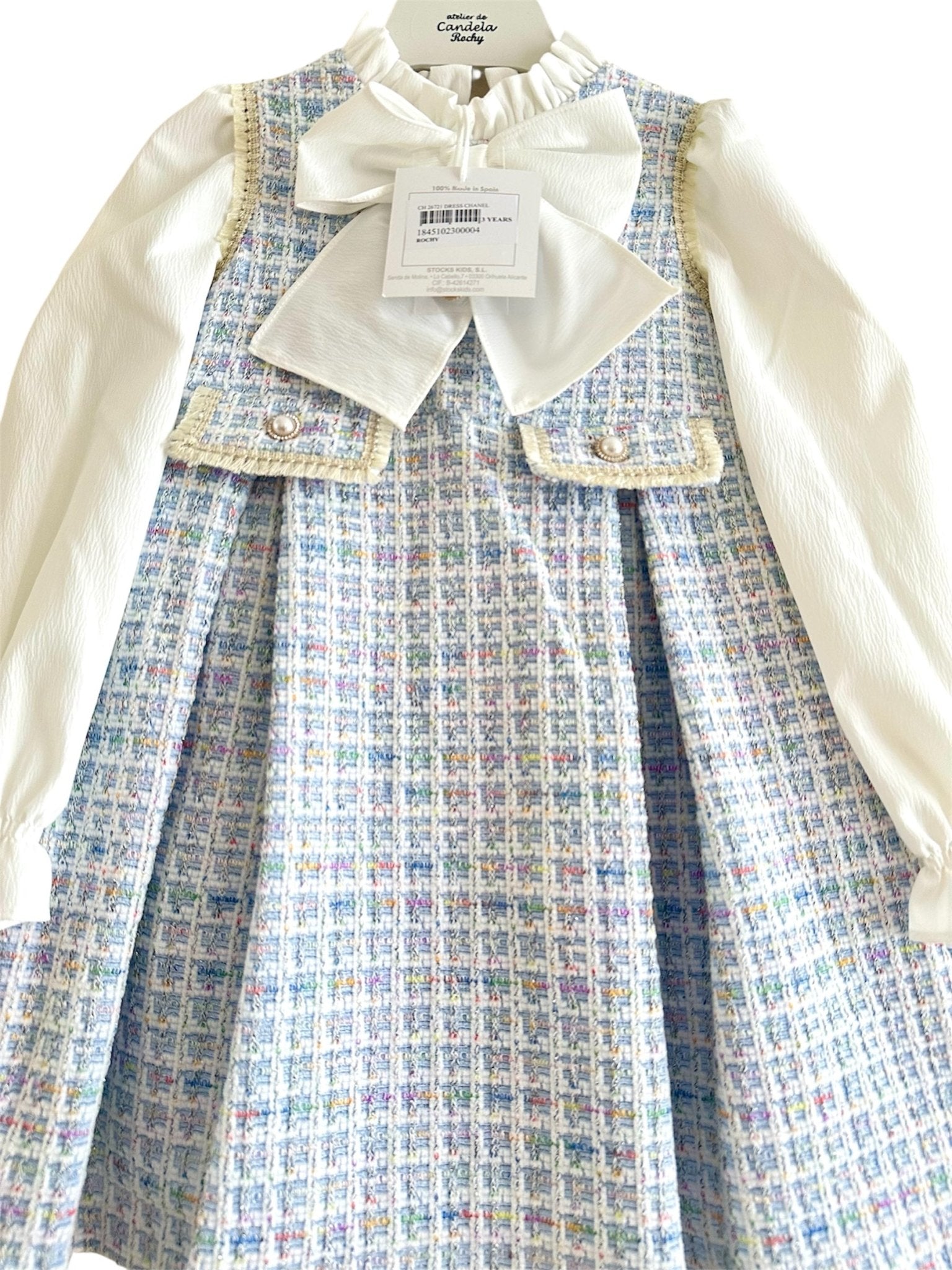 Rochy AW25 - Girl's Chanel Blue & Multi Colour Tweed Dress
