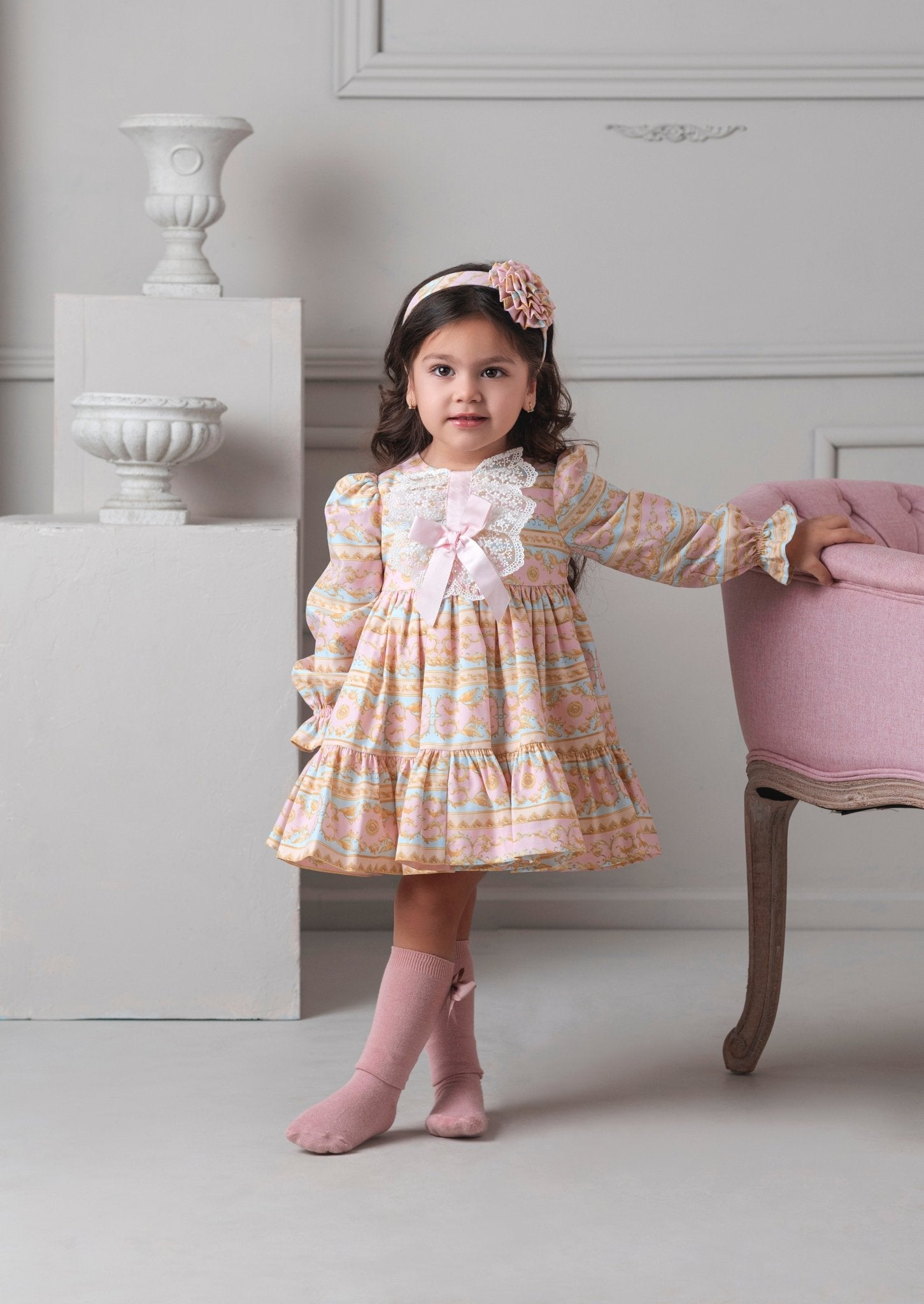 Rochy AW25 - Girl's Rococo Pastel Multi Coloured Dress