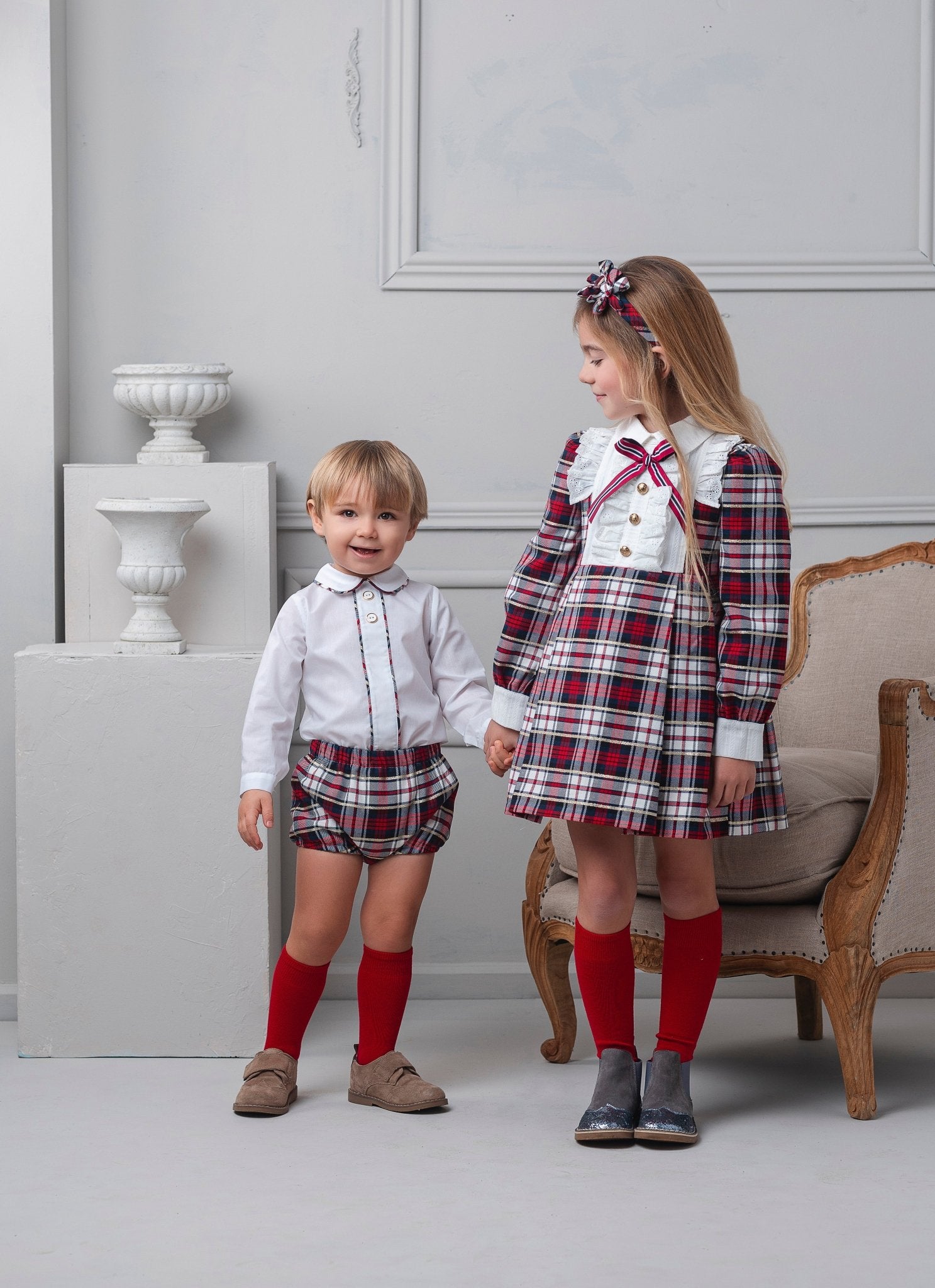 New AW25 by Rochy Baby Boys Tartan Print Outfit