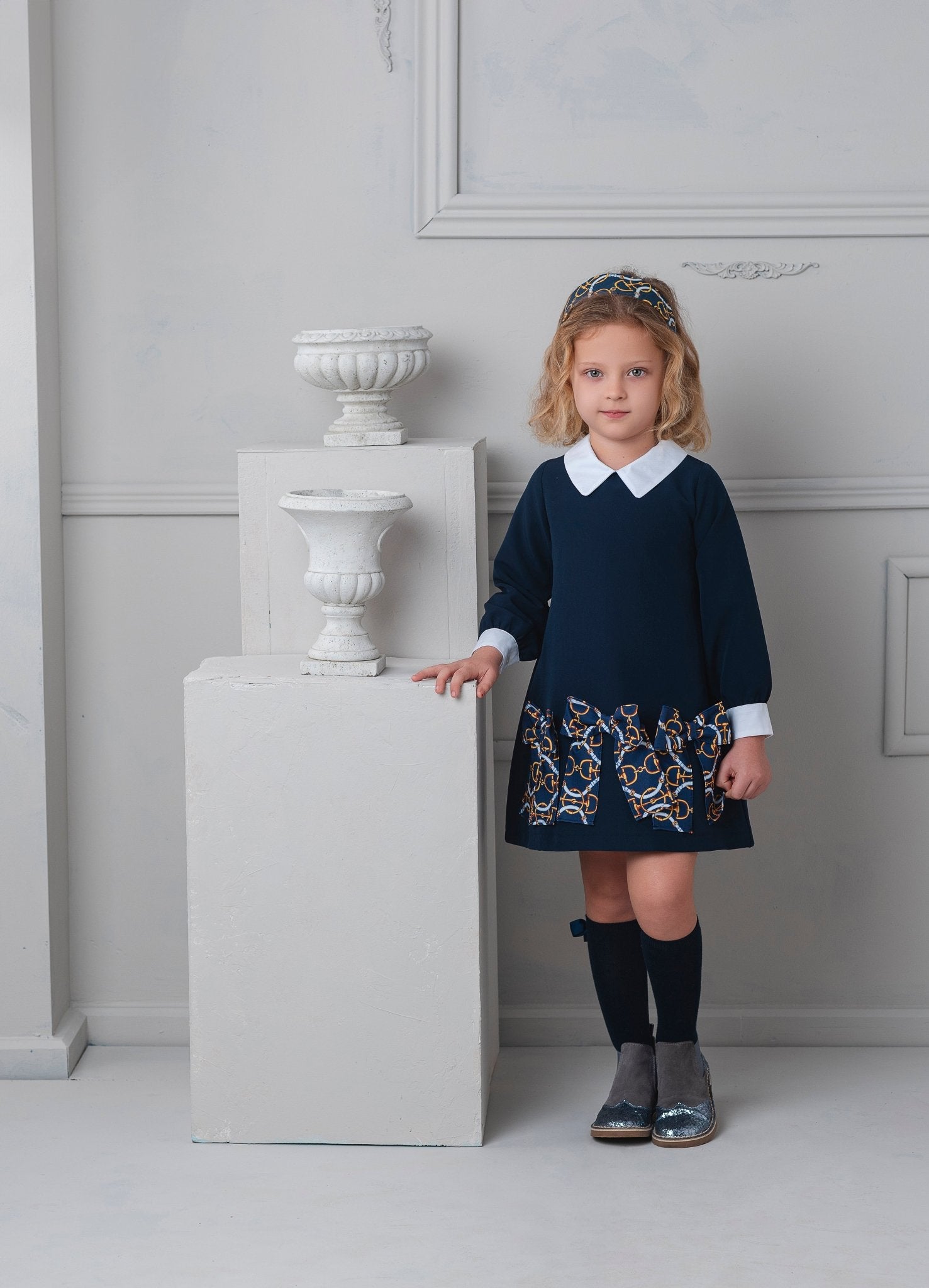 Rochy Vintage Chains Navy Dress for AW25