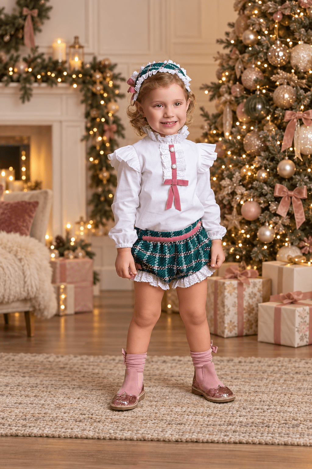 Rochy Baby Girls Green Tweed London Collection | AW26