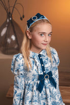 Rochy Girls Blue Toile Print Headpiece | AW26 PRE-ORDER