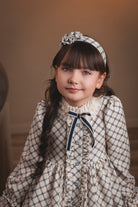 Rochy Girls Navy & Cream Geometric Print Headpiece | AW26 PRE-ORDER