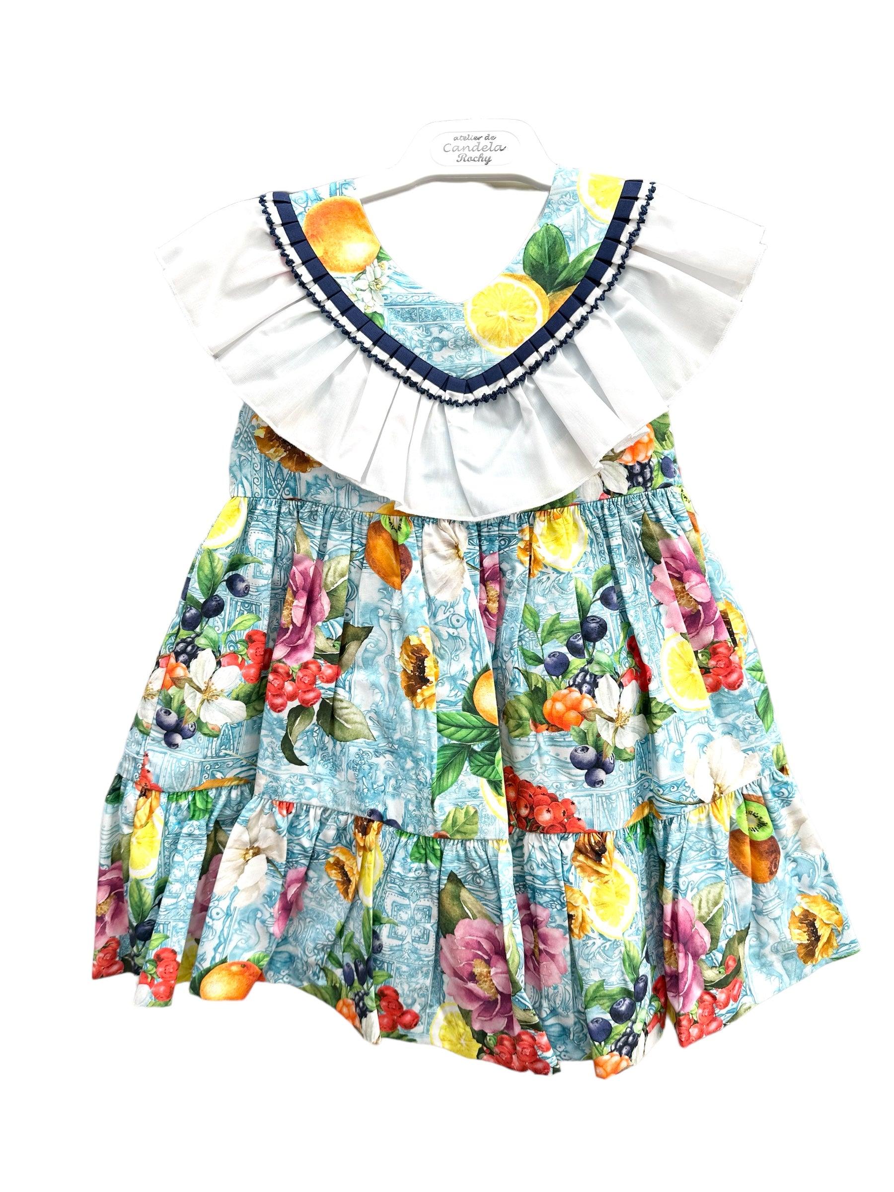 Rochy SS24 - Girls Floral Print & Lemons Dress - Mariposa Children's Boutique