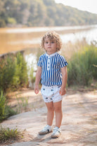 Rochy SS26 PRE - ORDER - Boys Marine White & Navy Shorts and Shirt Set