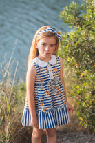 Rochy SS26 PRE - ORDER - Girls Marine White & Navy Print Dress