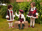 Sonata AW24 PRE-ORDER - Burgundy Collection Girls Check A-Line Dress - Mariposa Children's Boutique