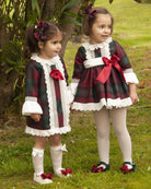 Sonata AW24 PRE-ORDER - Burgundy Collection Girls Check A-Line Dress - Mariposa Children's Boutique