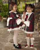 Sonata AW24 PRE-ORDER - Burgundy Collection Girls Check A-Line Dress - Mariposa Children's Boutique