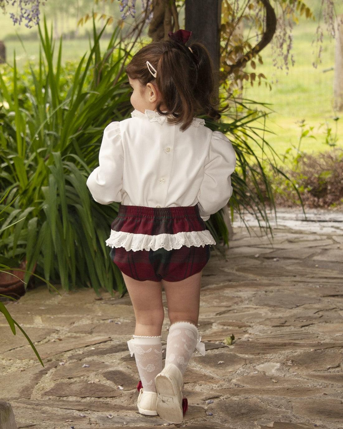 Sonata AW24 PRE-ORDER - Burgundy Collection Girls Jam Pants & Blouse - Mariposa Children's Boutique