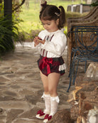 Sonata AW24 PRE-ORDER - Burgundy Collection Girls Jam Pants & Blouse - Mariposa Children's Boutique