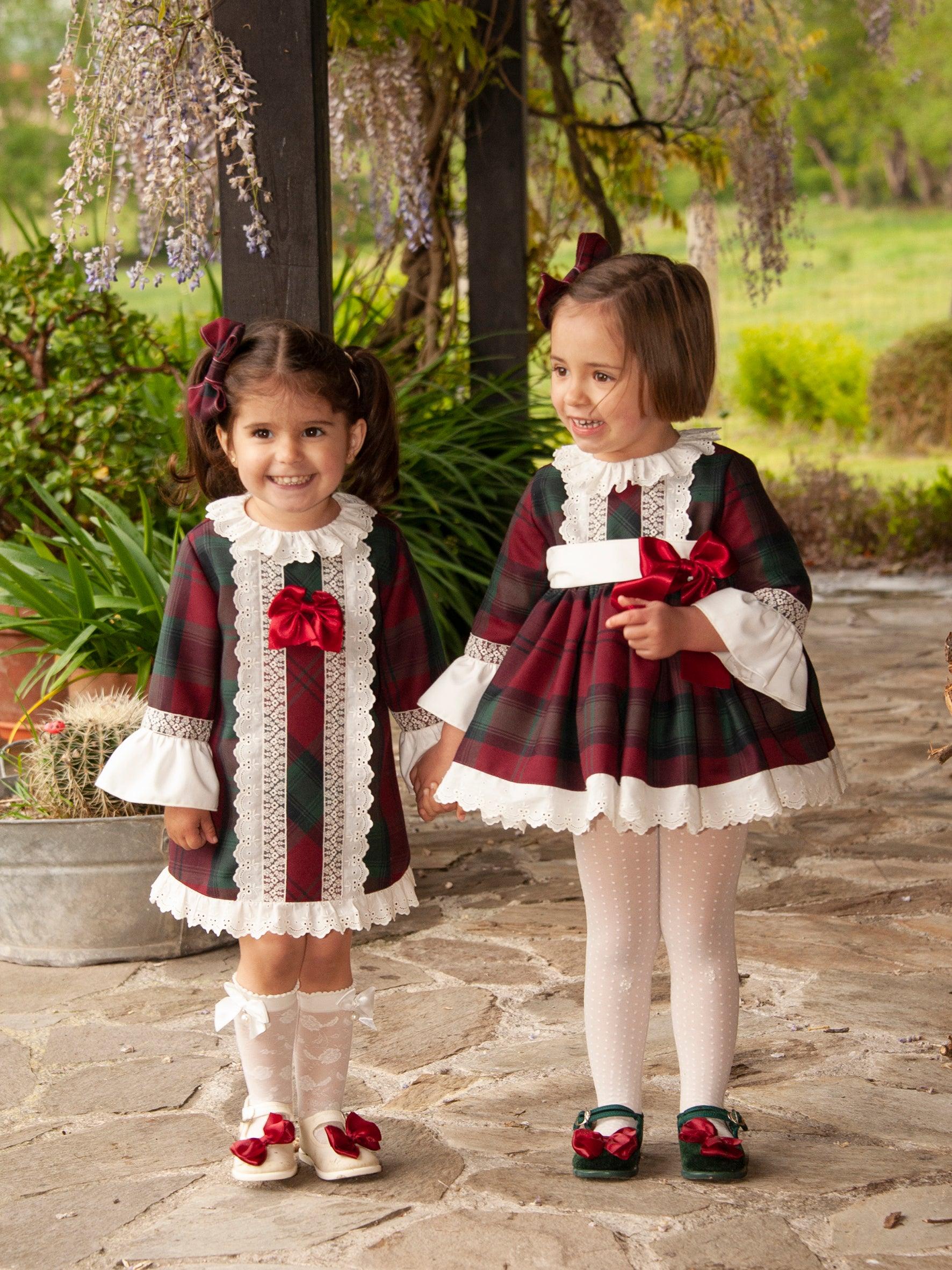 Sonata AW24 PRE-ORDER - Burgundy Collection Girls Puffball Dress - Mariposa Children's Boutique