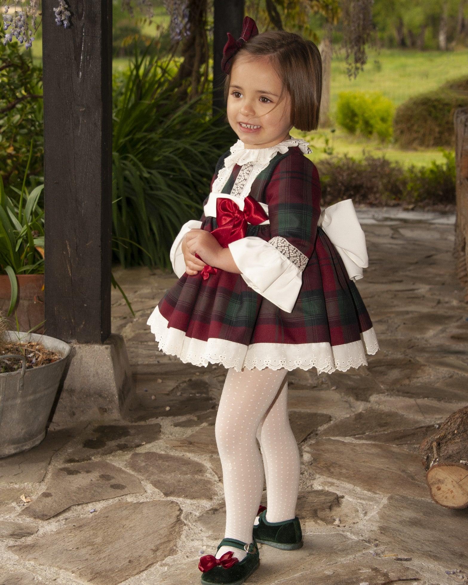 Sonata AW24 PRE-ORDER - Burgundy Collection Girls Puffball Dress - Mariposa Children's Boutique