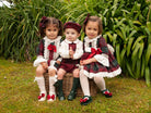 Sonata AW24 PRE-ORDER - Burgundy Collection Girls Puffball Dress - Mariposa Children's Boutique