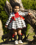 Sonata AW24 PRE-ORDER - Chanel Cream, Black and Red Collection Girl's Puffball Dress - Mariposa Children's Boutique