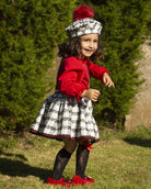 Sonata AW24 PRE-ORDER - Chanel Cream, Black and Red Collection Girls 4pc Skirt Set - Mariposa Children's Boutique