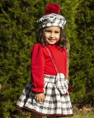 Sonata AW24 PRE-ORDER - Chanel Cream, Black and Red Collection Girls 4pc Skirt Set - Mariposa Children's Boutique